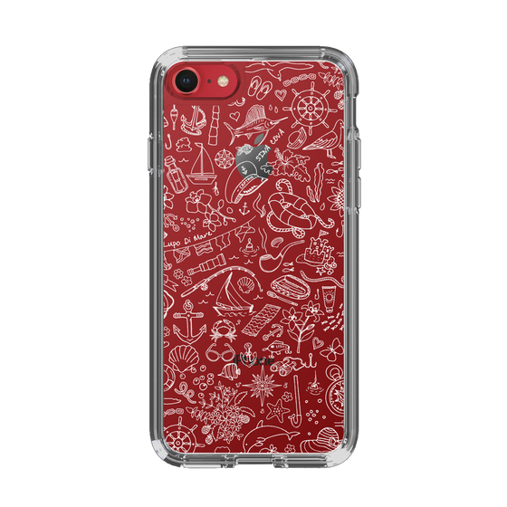 Slim Protection Case［ SINA COVA - Marine Line Art - White ］