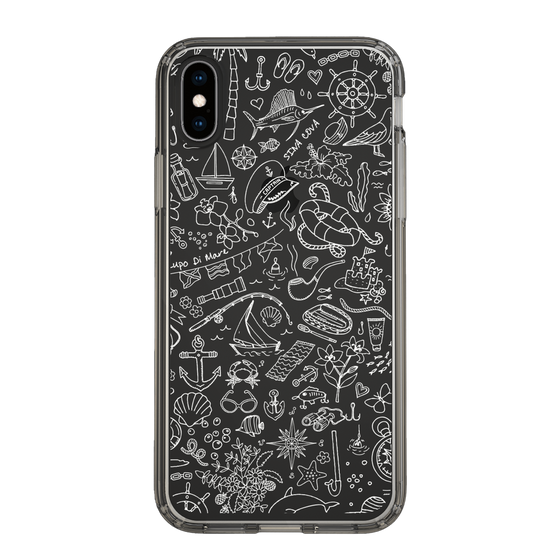Slim Protection Case［ SINA COVA - Marine Line Art - White ］