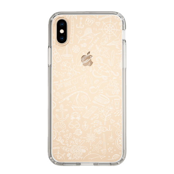 Slim Protection Case［ SINA COVA - Marine Line Art - White ］