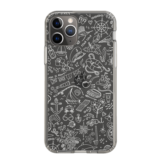 Slim Protection Case［ SINA COVA - Marine Line Art - White ］