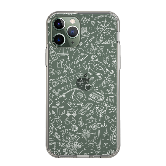 Slim Protection Case［ SINA COVA - Marine Line Art - White ］