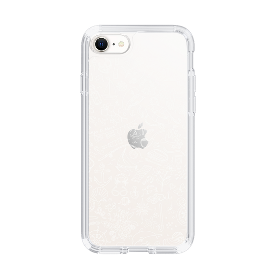 Slim Protection Case［ SINA COVA - Marine Line Art - White ］