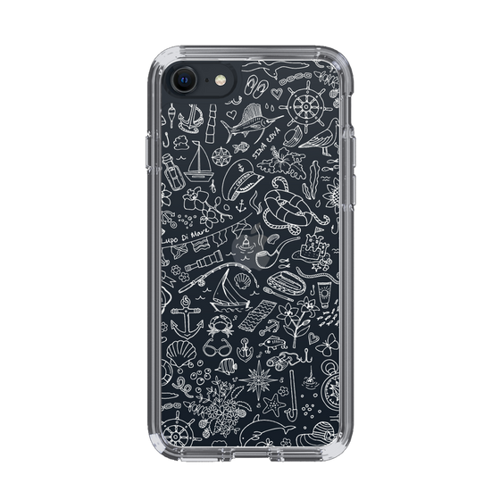 Slim Protection Case［ SINA COVA - Marine Line Art - White ］