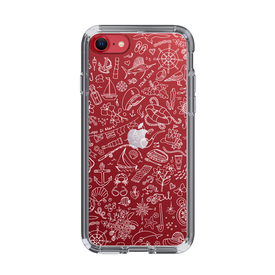 Slim Protection Case［ SINA COVA - Marine Line Art - White ］