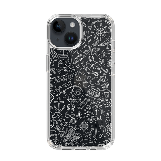 Slim Protection Case［ SINA COVA - Marine Line Art - White ］