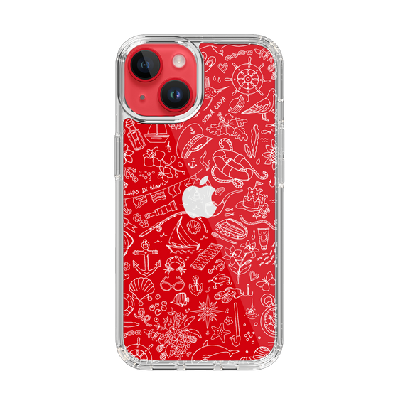 Slim Protection Case［ SINA COVA - Marine Line Art - White ］