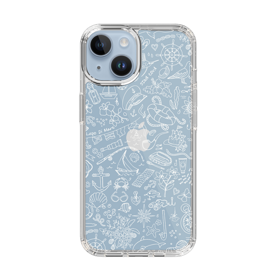 Slim Protection Case［ SINA COVA - Marine Line Art - White ］