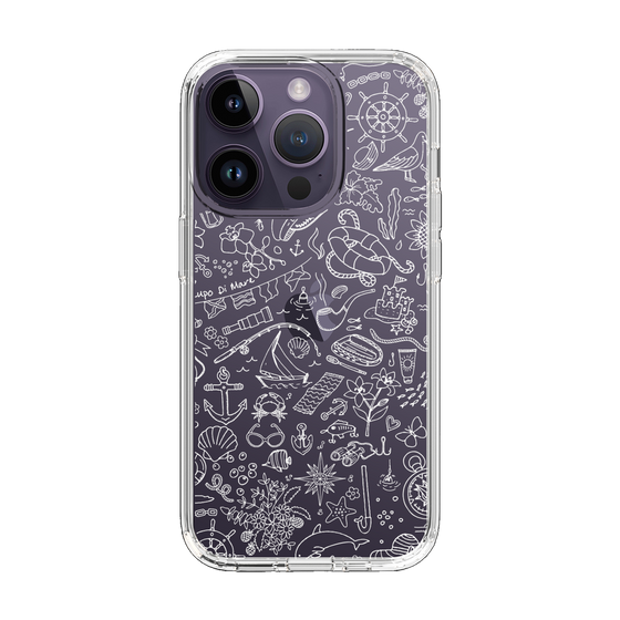 Slim Protection Case［ SINA COVA - Marine Line Art - White ］