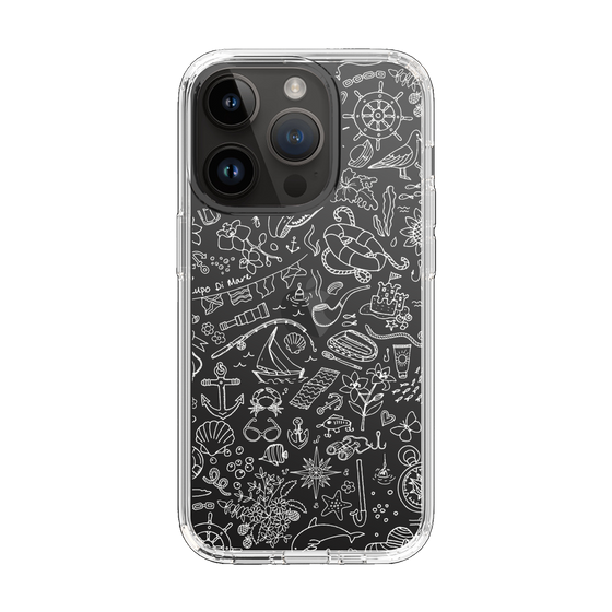 Slim Protection Case［ SINA COVA - Marine Line Art - White ］
