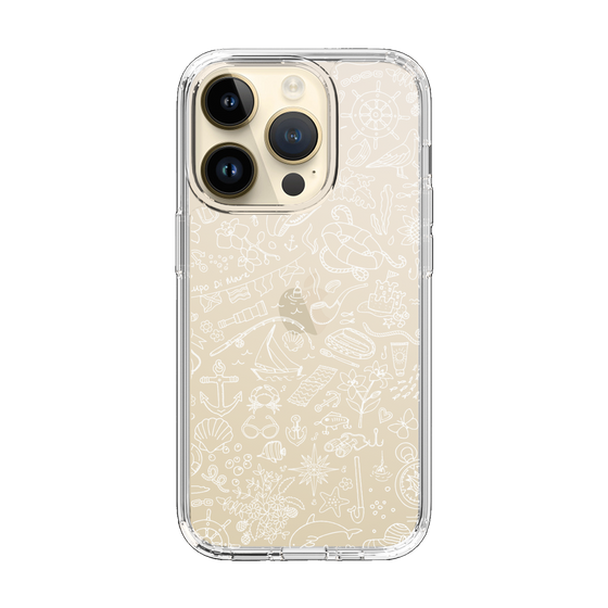 Slim Protection Case［ SINA COVA - Marine Line Art - White ］