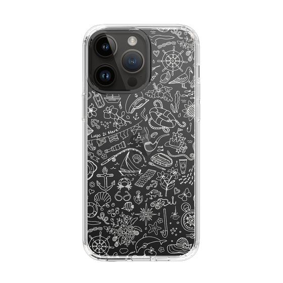 Slim Protection Case［ SINA COVA - Marine Line Art - White ］