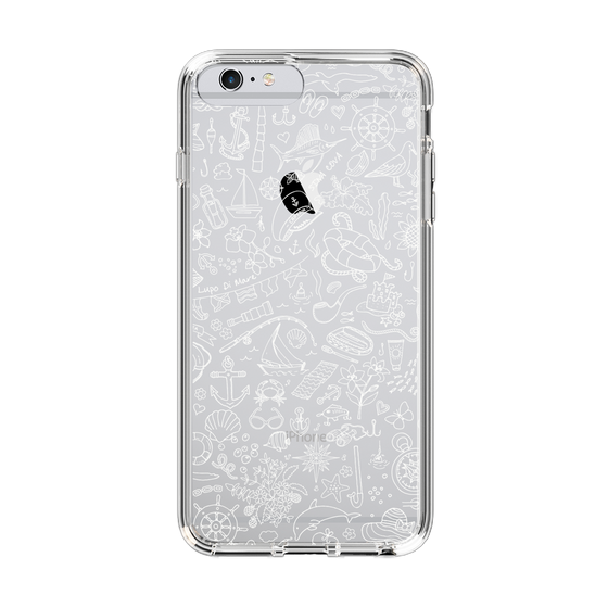 Slim Protection Case［ SINA COVA - Marine Line Art - White ］