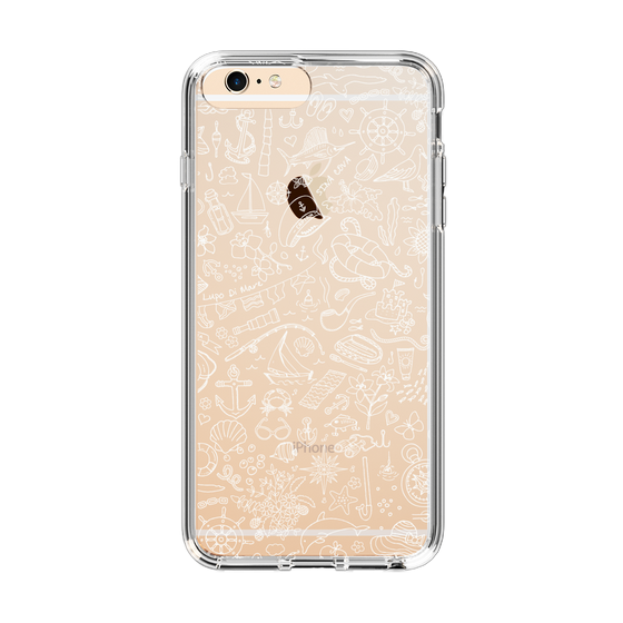 Slim Protection Case［ SINA COVA - Marine Line Art - White ］