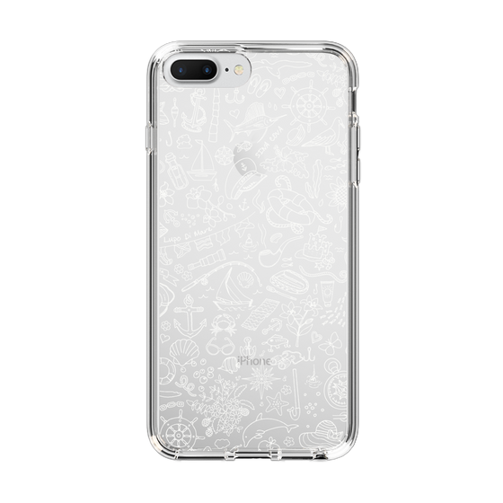 Slim Protection Case［ SINA COVA - Marine Line Art - White ］