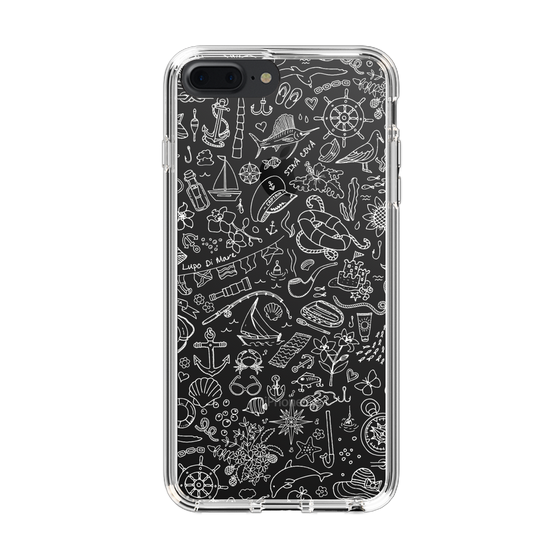 Slim Protection Case［ SINA COVA - Marine Line Art - White ］