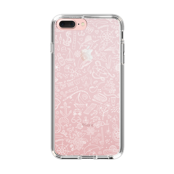 Slim Protection Case［ SINA COVA - Marine Line Art - White ］