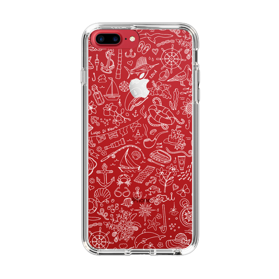 Slim Protection Case［ SINA COVA - Marine Line Art - White ］