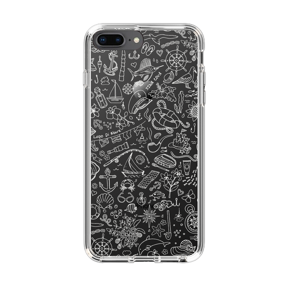 Slim Protection Case［ SINA COVA - Marine Line Art - White ］