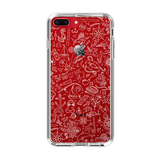 Slim Protection Case［ SINA COVA - Marine Line Art - White ］