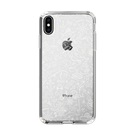 Slim Protection Case［ SINA COVA - Marine Line Art - White ］