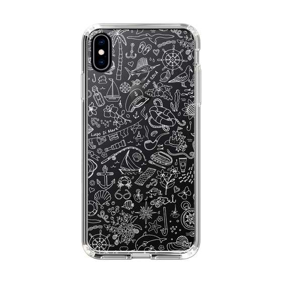 Slim Protection Case［ SINA COVA - Marine Line Art - White ］