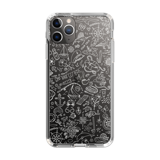 Slim Protection Case［ SINA COVA - Marine Line Art - White ］