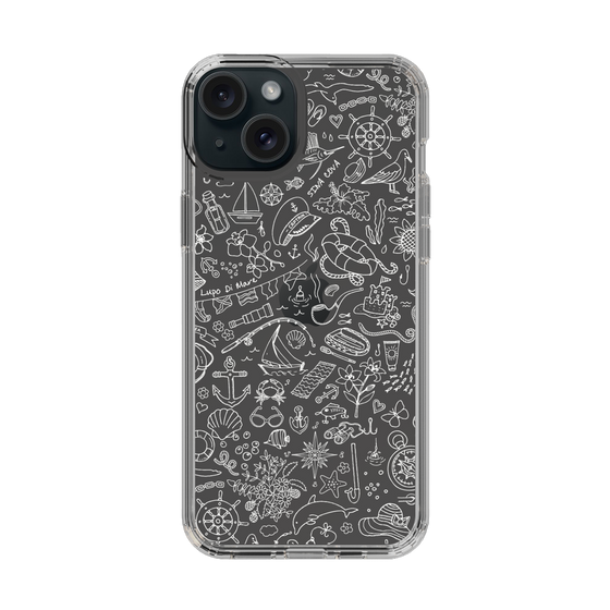 Slim Protection Case［ SINA COVA - Marine Line Art - White ］