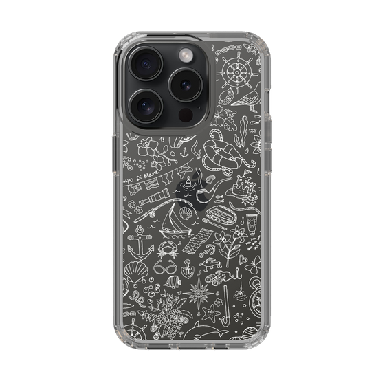 Slim Protection Case［ SINA COVA - Marine Line Art - White ］