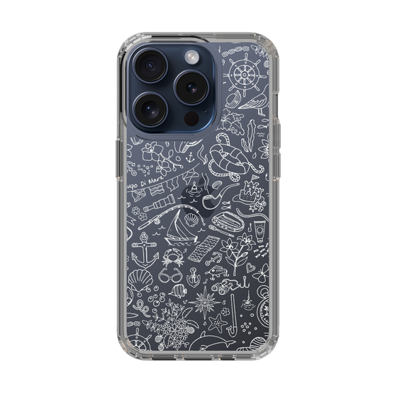 Slim Protection Case［ SINA COVA - Marine Line Art - White ］