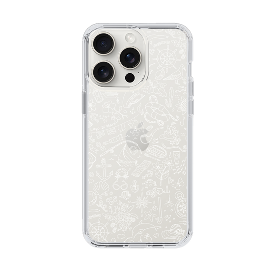 Slim Protection Case［ SINA COVA - Marine Line Art - White ］