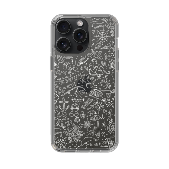 Slim Protection Case［ SINA COVA - Marine Line Art - White ］