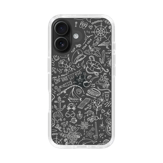 Slim Protection Case［ SINA COVA - Marine Line Art - White ］