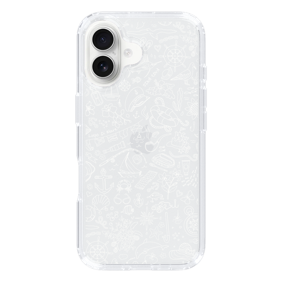 Slim Protection Case［ SINA COVA - Marine Line Art - White ］