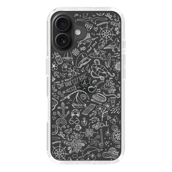 Slim Protection Case［ SINA COVA - Marine Line Art - White ］
