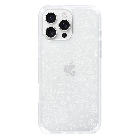 Slim Protection Case［ SINA COVA - Marine Line Art - White ］