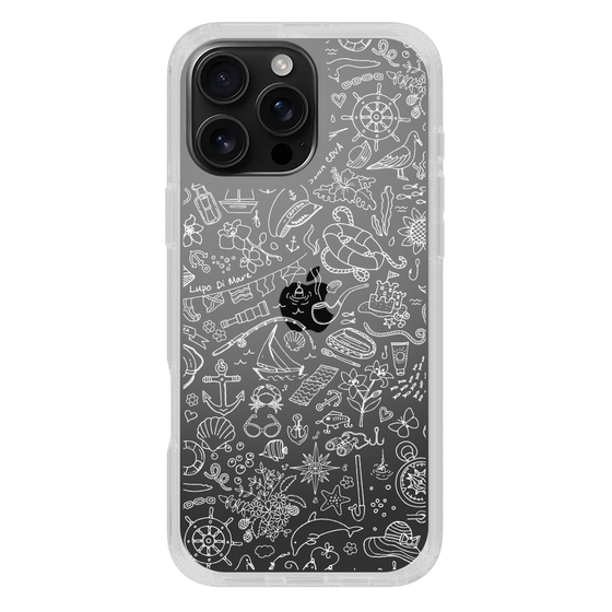 Slim Protection Case［ SINA COVA - Marine Line Art - White ］
