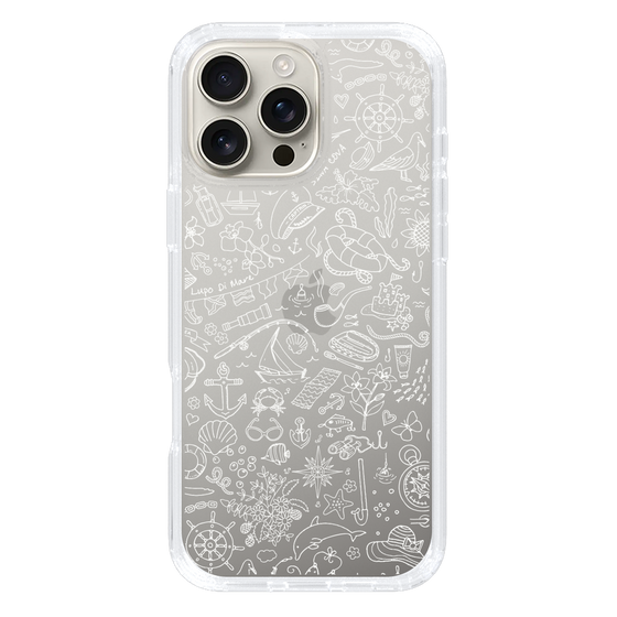 Slim Protection Case［ SINA COVA - Marine Line Art - White ］