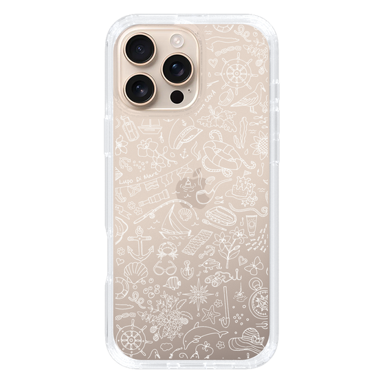 Slim Protection Case［ SINA COVA - Marine Line Art - White ］