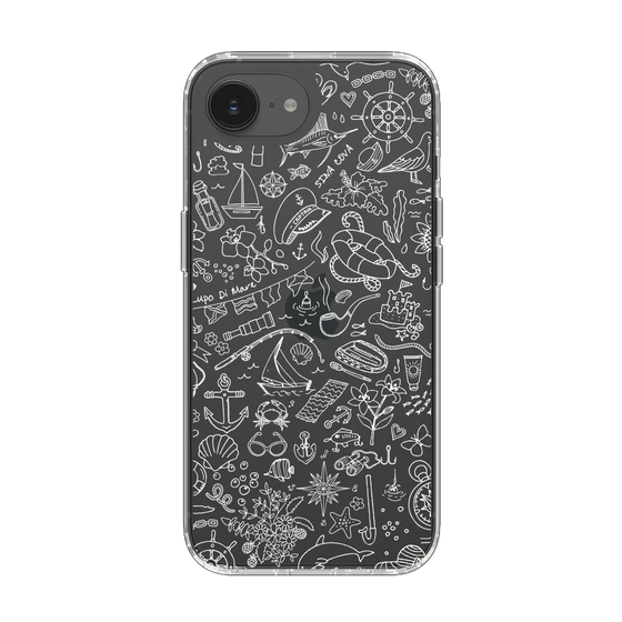 Slim Protection Case［ SINA COVA - Marine Line Art - White ］