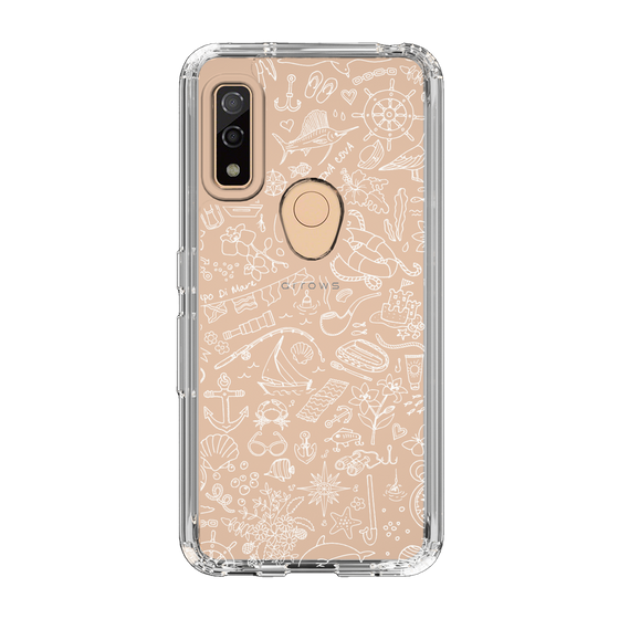 Slim Protection Case［ SINA COVA - Marine Line Art - White ］