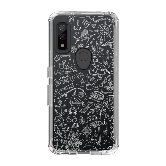 Slim Protection Case［ SINA COVA - Marine Line Art - White ］