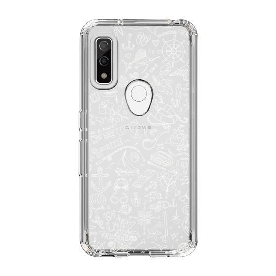Slim Protection Case［ SINA COVA - Marine Line Art - White ］
