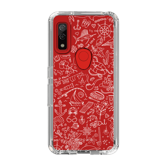 Slim Protection Case［ SINA COVA - Marine Line Art - White ］
