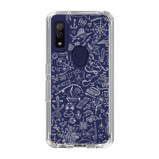 Slim Protection Case［ SINA COVA - Marine Line Art - White ］