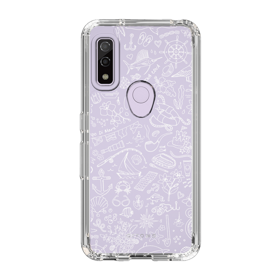 Slim Protection Case［ SINA COVA - Marine Line Art - White ］