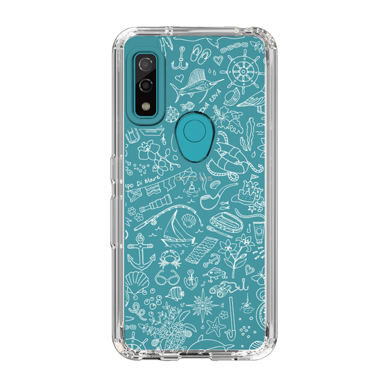 Slim Protection Case［ SINA COVA - Marine Line Art - White ］