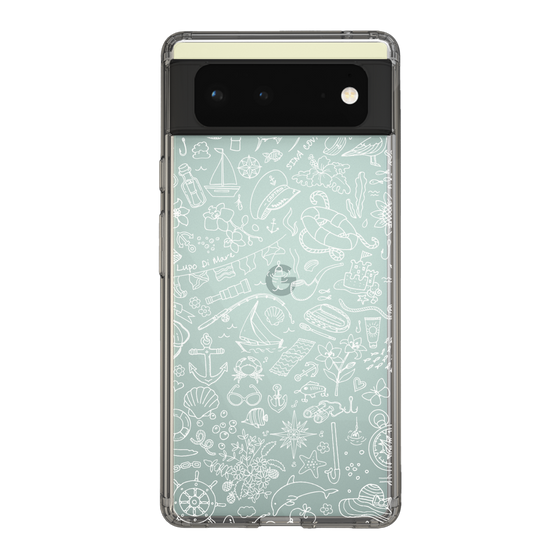 Slim Protection Case［ SINA COVA - Marine Line Art - White ］