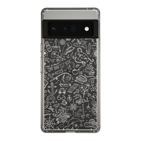 Slim Protection Case［ SINA COVA - Marine Line Art - White ］