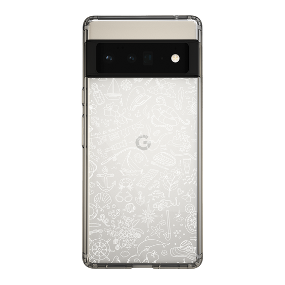 Slim Protection Case［ SINA COVA - Marine Line Art - White ］