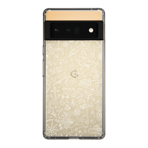 Slim Protection Case［ SINA COVA - Marine Line Art - White ］